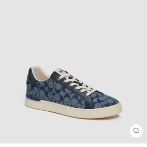 Coach denim tennis in midnight blue with genuine leather